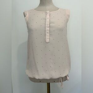 ANN TATLOR LOFT - Sleeveless Polka Dot Blouse Top Size XSP